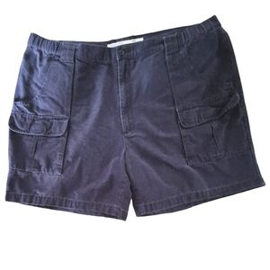 Savane Mens Navy 100% Cotton Hiking Cargo Shorts Size 44W